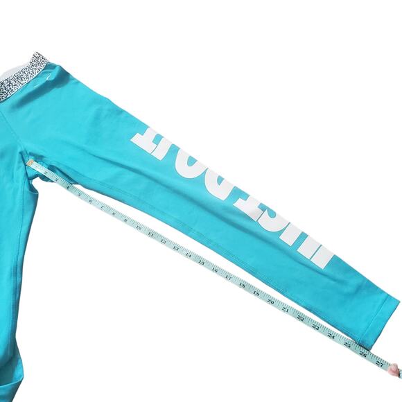 Nike PRO Dri-Fit Mezzo Training Tights Women's XS Turquoise White Logo - Picture 15 of 16